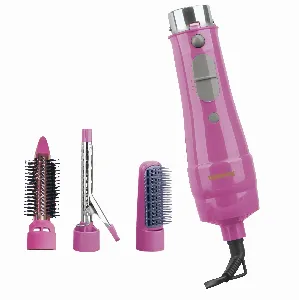 Geepas GH714 4-in-1 Hair Styler, Straighter, Volumizer - Hot Air Brush with 2 Speed Settings, Overheat Protection, 360 Swivel Cord & Cool Function - Multi-Functional Salon Hair Styler | 2 Yea