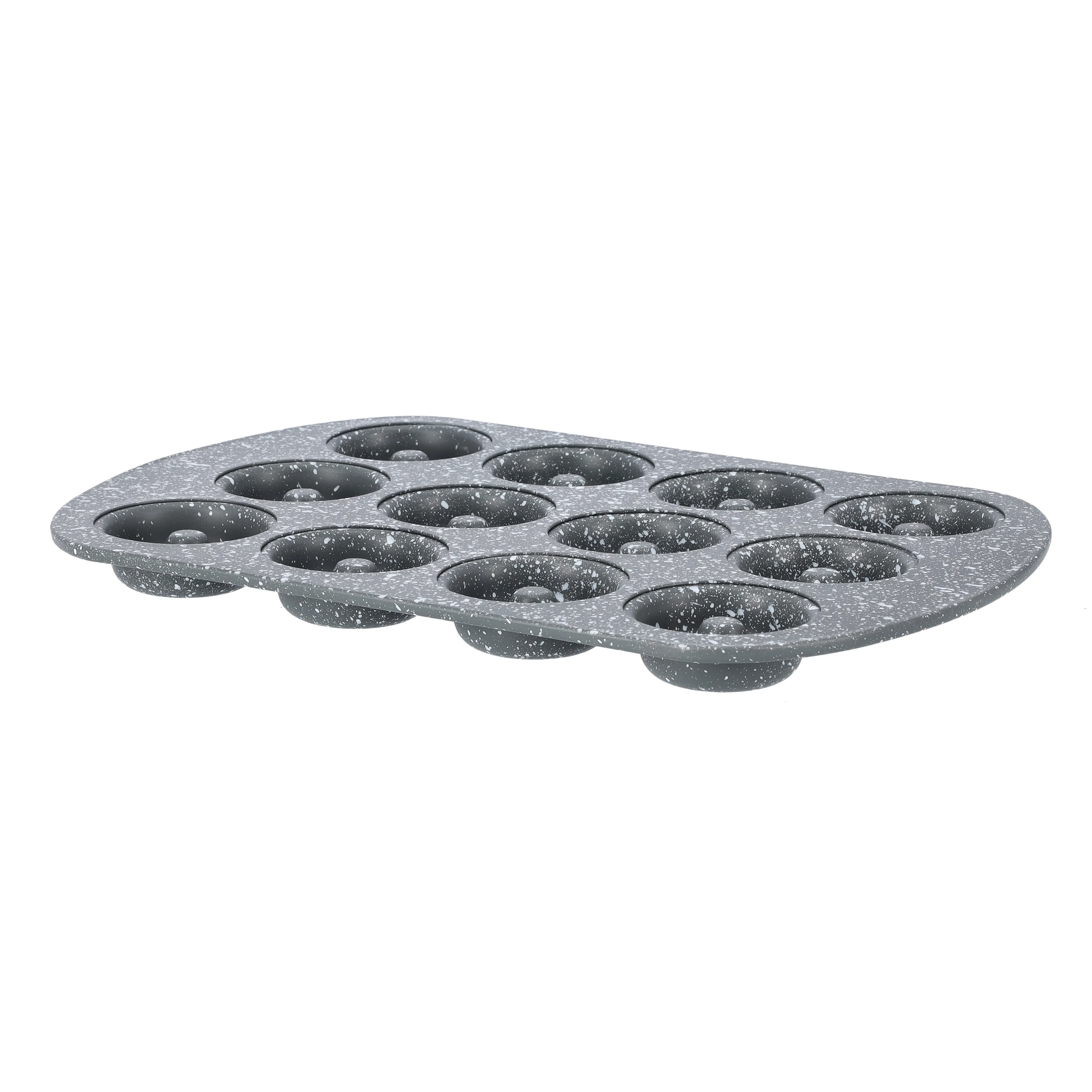 Royalford  Mini Donut Pan - Non Stick Granite Coating Baking with 12 Slots Reusable Bagel Mold Tray for Prolonged Use Oven Safe Baking Molds for Small Donuts, Cookie, Resin Art, & More