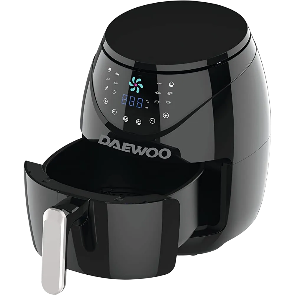 Daewoo 4 Liter Digital Air Fryer with Rapid Air Circulation Technology 1500W Korean Technology DAF8020 Black - 2 Years Warranty