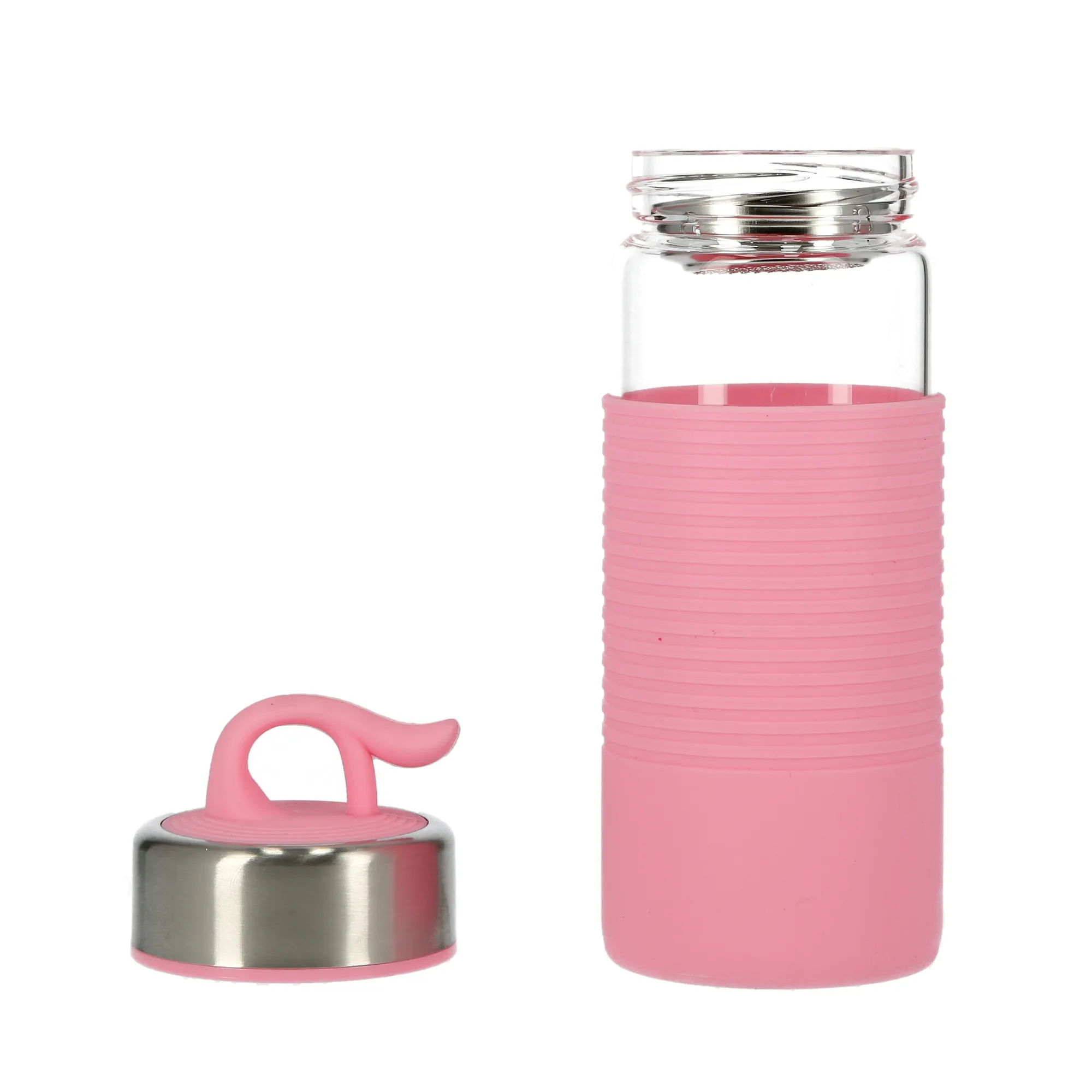Royalford Silicon Sleeve Glass Bottle | 400ml | BPA & PVC Free |RF8307 | Dishwasher Safe | Durable & Spill Proof