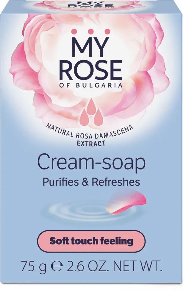 My Rose of Bulgaria Cream Bar Soap _ Moisturizing Purifies and Refreshes Skin _ 75g