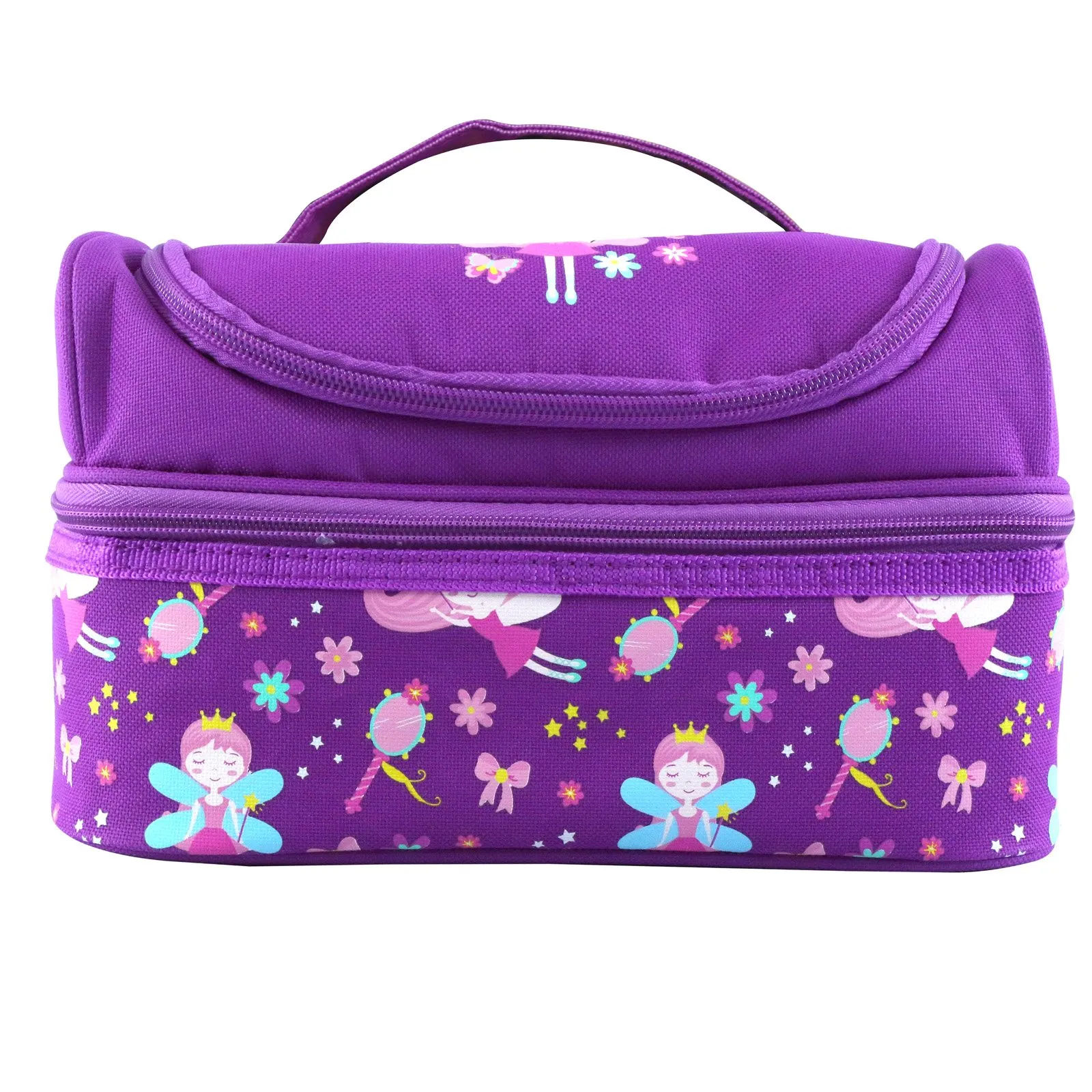 Smily Dual Slot Lunch Bag_Purple