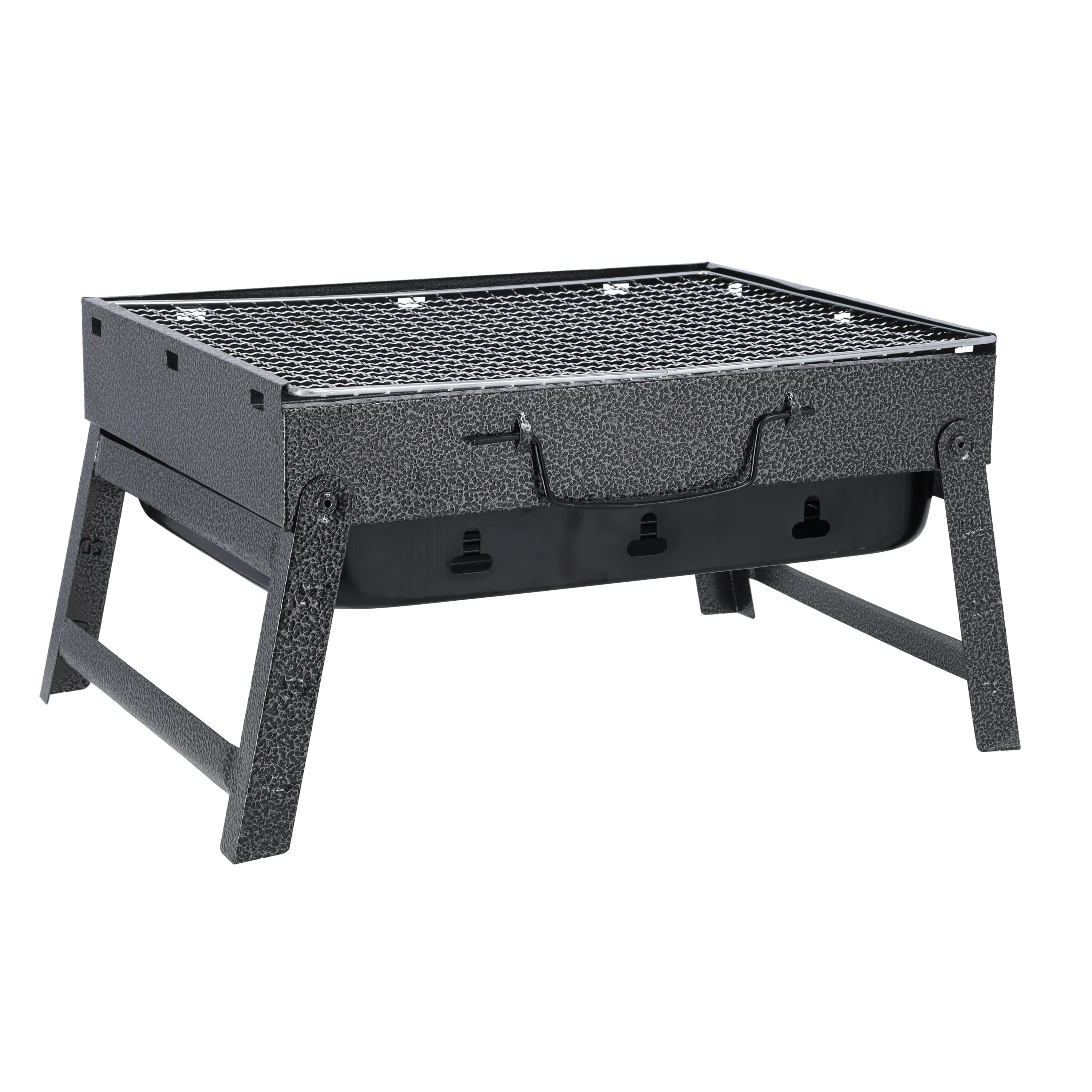 Royalford Barbecue Stand with Grill, RF10357 - Foldable Barbecue Charcoal Grill, Folding Tabletop Kabab Smoker Grill for Outdoor Camping, Durable Iron
