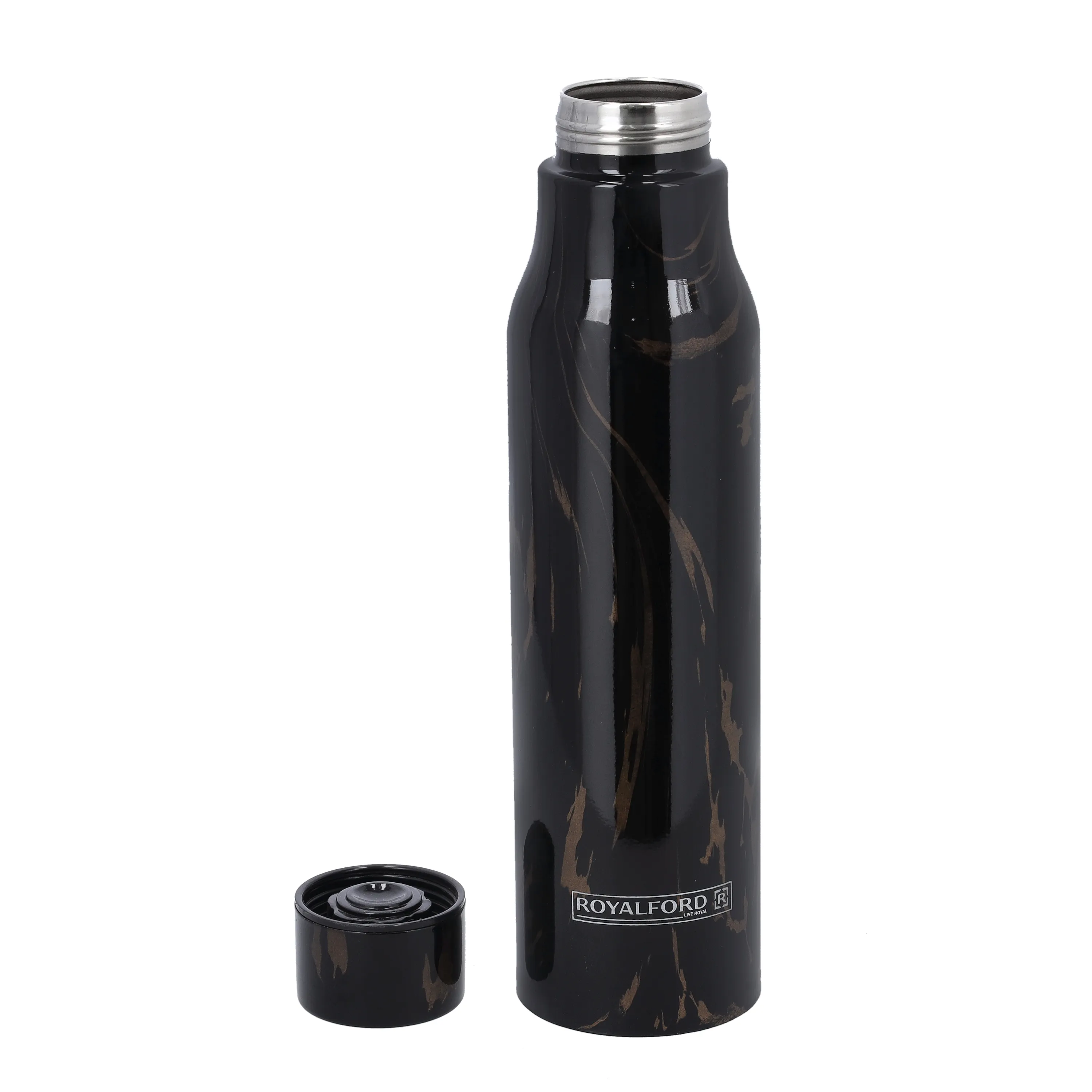 Royalford Stainless Steel Water Bottle, Silicon Sealing Ring, RF10019 Odour Free 1000ml Durable Body Ideal for Hiking, Camping, Office and School Purpose Preserve Flavour and Freshness