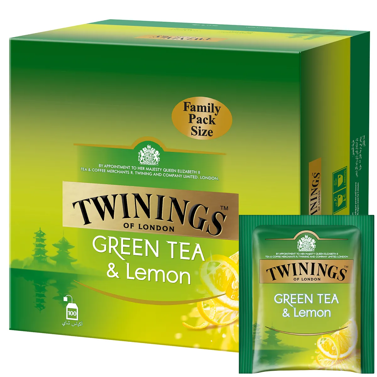 Twinings Green Tea & Lemon 100 Tea Bags