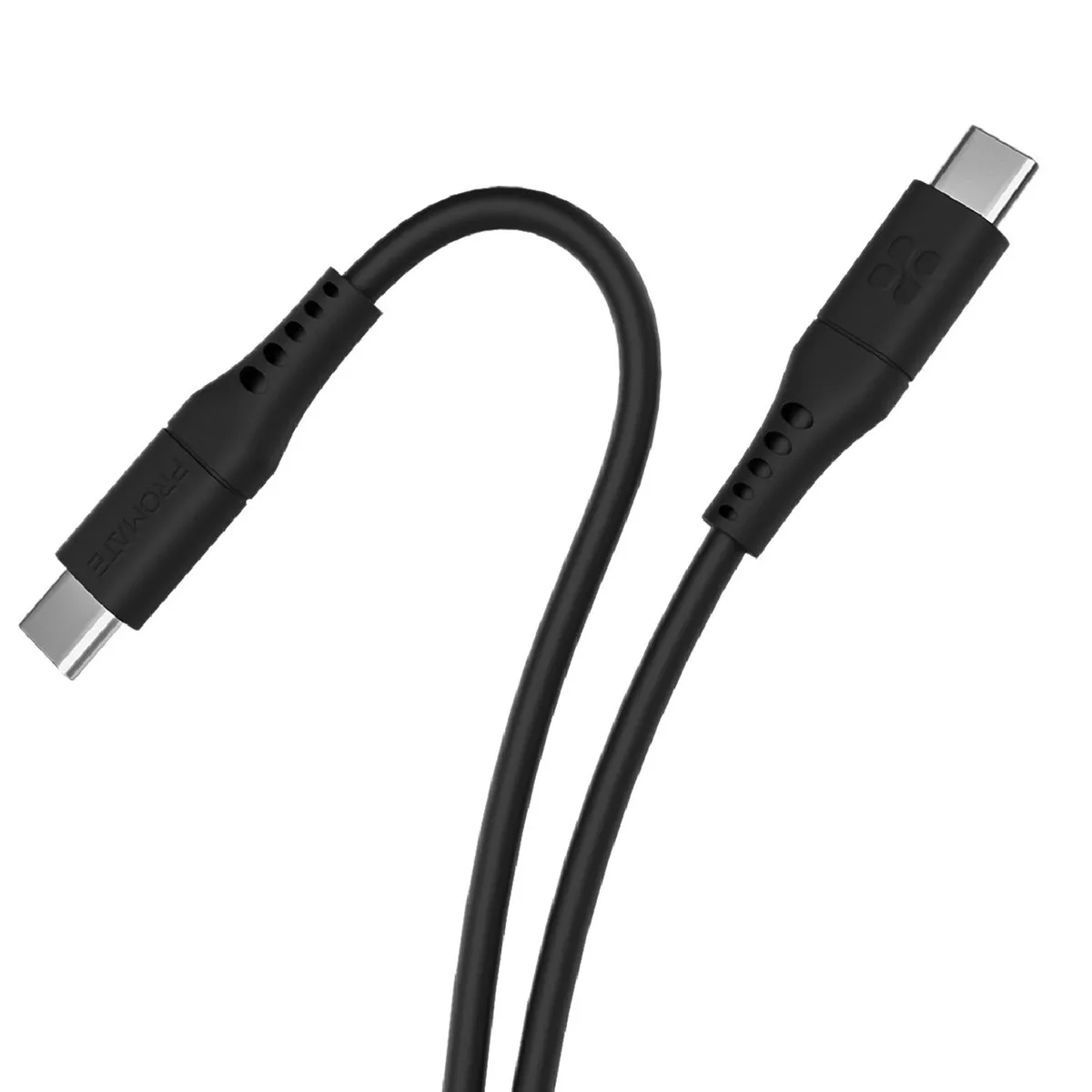 Promate USB-C Cable with 60W PD, 480Mbps Data Transfer and 200cm Silicone Cord, PowerLink-CC200 Black