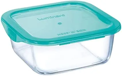 Luminarc Temp A6 Keep'n Lagon Square Flat Rim Kitchen Storage Container, 0.76 Litre Capacity