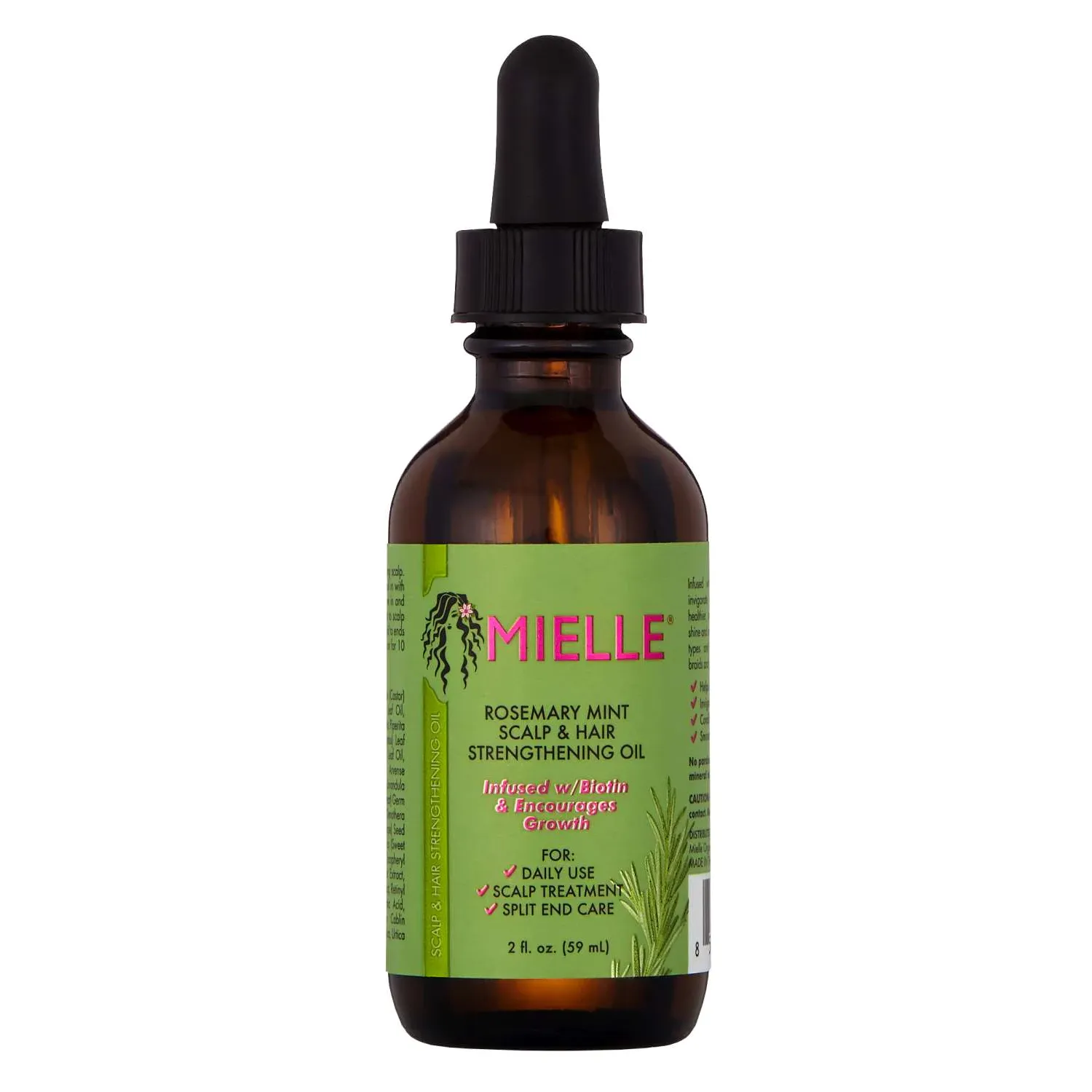 Rk Group Mielle Rosemary Mint Scalp & Hair Strengthening Oil With Biotin And Essential Oils,Nourishing Treatment For Split Ends,Safe For All Hair Types,2 Fluids Ounces