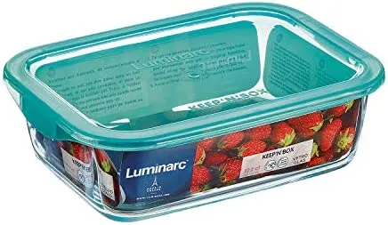 Luminarc Temp A6 Keep'n Lagon Rectangular Flat Rim Kitchen Storage Container, 0.38 Litre Capacity, G8402, Box