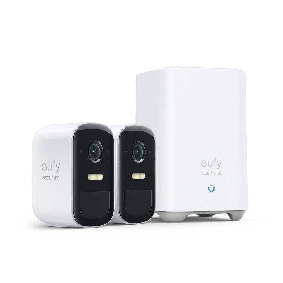Eufy Security, eufyCam 2C Pro 2-Cam Kit, Wireless Home Security System with 2K Resolution, 180-Day Battery Life, HomeKit Compatibility, IP67, Night Vision, and No Monthly Fee T88613D1