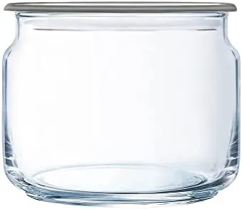 Luminarc Plano Pot Jar with Lid, 0.5 Liter Capacity, Grey