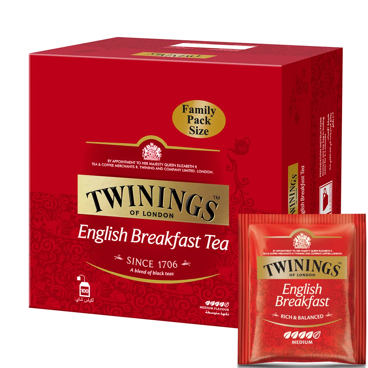 Twinings English Breakfast Black Tea 100 Tea Bags