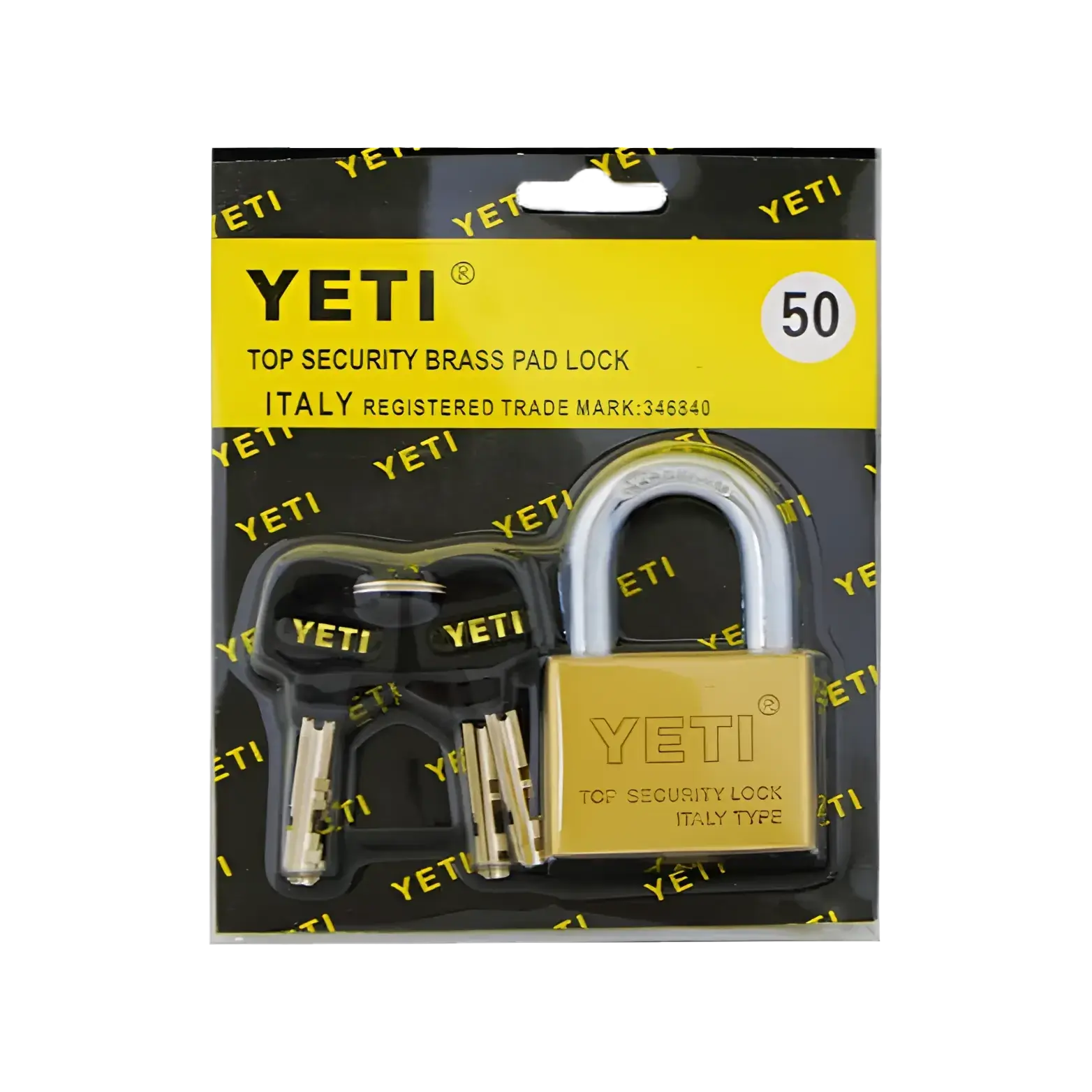 Yeti Top Security Brass Pad Lock - 50mm_SPSR 50-B