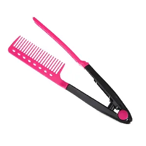 Folding DIY VShape Hair Styling Comb Pink