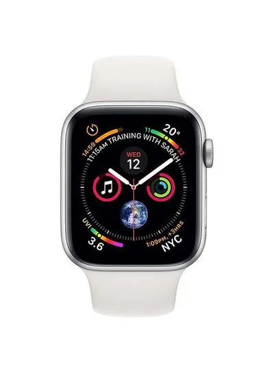 Apple Watch Series 4 GPS Silver Aluminium Case With Sport Band 44mm White
