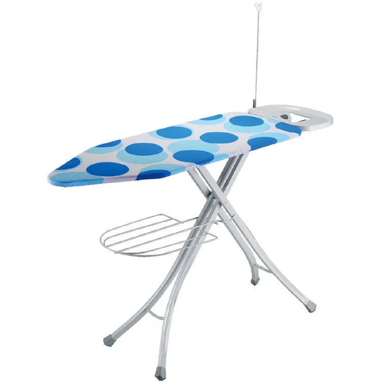 Royalford Ironing Board with Steam Iron Rest, RF1965IB | Heat Resistant | Contemporary Lightweight Iron Board with Adjustable Height and Lock System (White & Blue)