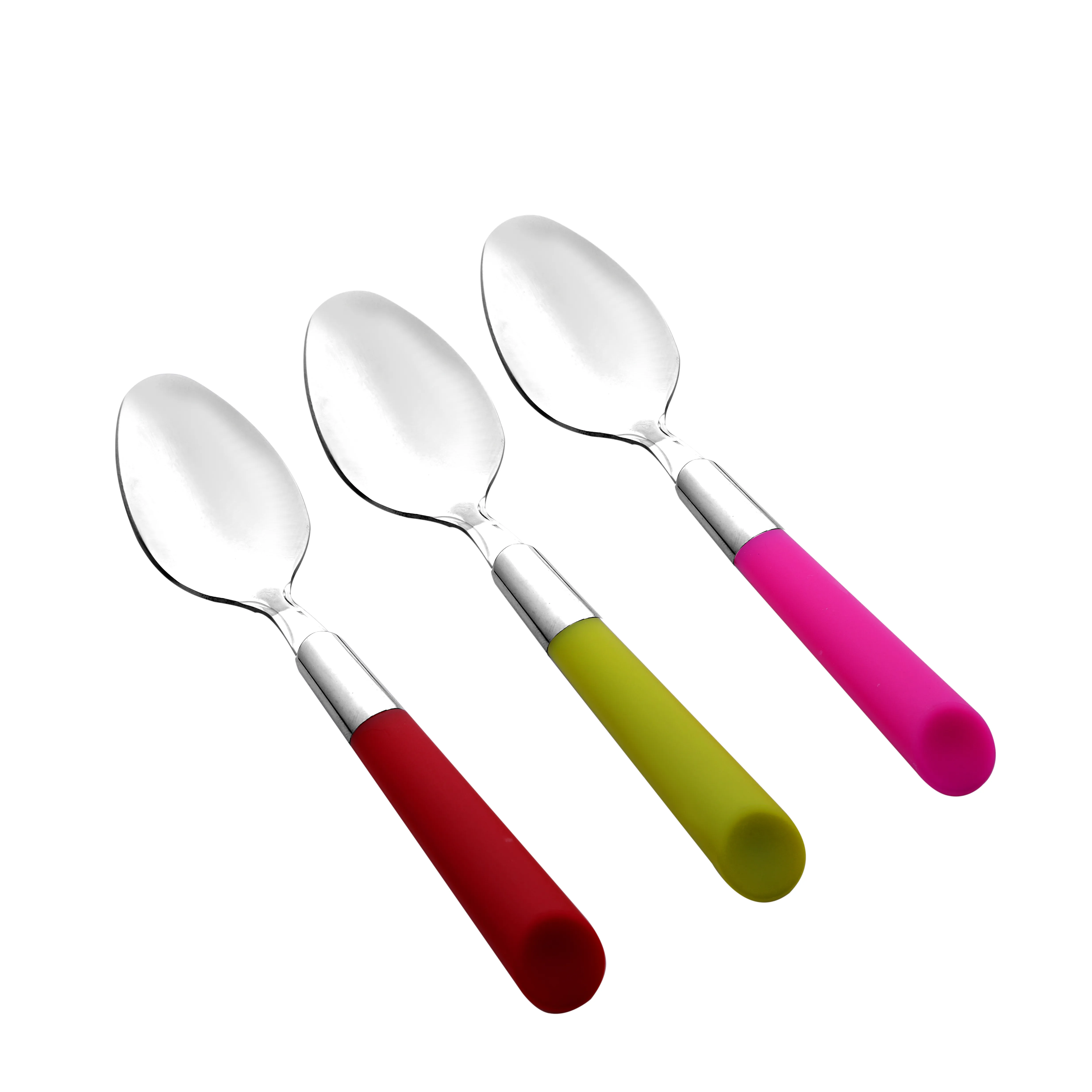 Royalford  3Pcs Tea Spoon - Plain Pattern Cutlery, Dishwasher Safe, Mirror Polished, Ergonomic Handle Stainless Steel Material Perfect for Home, Hotel & More (Sliver & Pink)