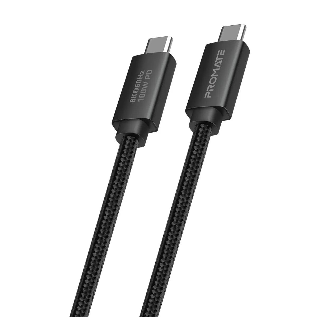 Promate USB-C Cable with 8k 60hz, 100W Charging, 40Gbps Data Transfer and Thunderbolt 4 Compatible, PrimeLink-C40