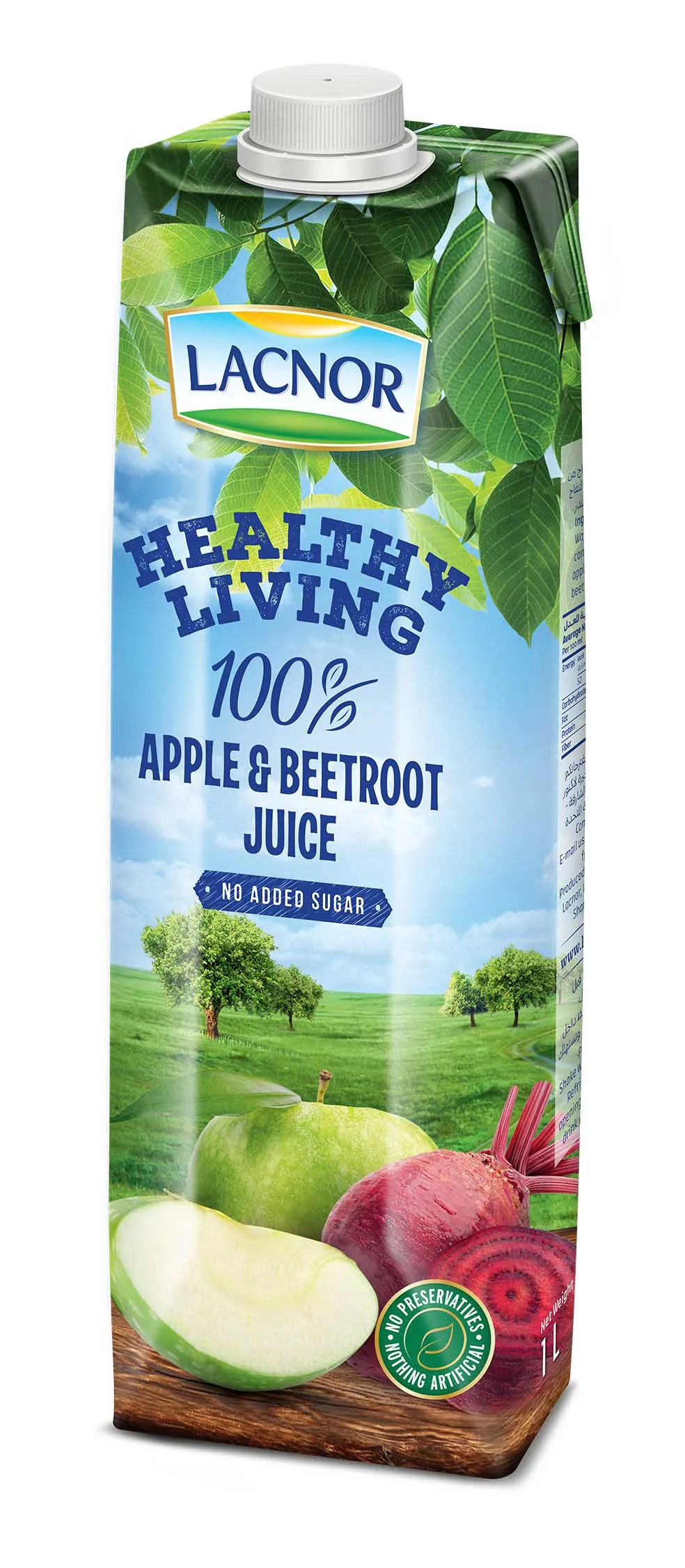 Lacnor Healthy Living Apple & Beetroot Juice - 1 Litre (Pack of 6)