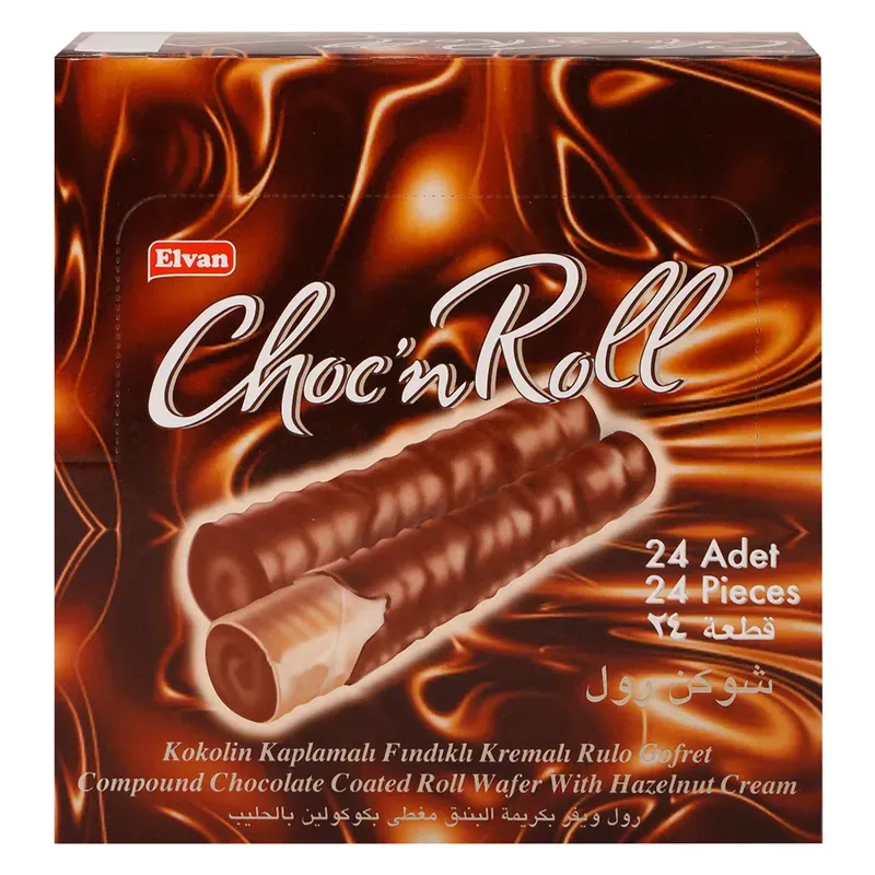 Elvan Choc N Roll Wafer, 18 g (Pack of 24) - 01010333 (JBI11CD6A)