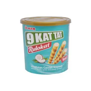 ULKER 9 Kat Tat Rulokat Coconut Cream Wafer Rolls, 170 gm - 01011997 (JBI14B087)