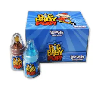 Bazooka Big Baby Raspberry & Cola Flavour Hard Candy, 23 g (Pack of 12) - 01040603 (JBIDDB42D)