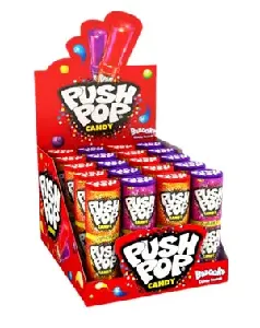 Bazooka Push Pop Strawberry & Blackcurrant Flavour Hard Candy, 15 g (Pack of 20) - 01040604 (JBI9FEDC2)