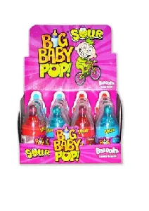 Bazooka Big Baby Sour Strawberry and Raspberry Flavour Hard Candy, 32 g (Pack of 12) - 01040740 (JBIC1198F)