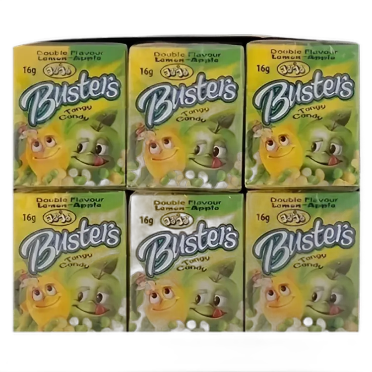 Jojo Busters Lemon and Apple Flavour Tangy Candy, 16 g (Pack of 24) - 01050659 (JBICE4871)