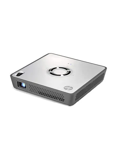 Mobile LED Wireless Mini Projector With Rechargeable Battery Built-in Speaker 99-002-00101-000 Silver-Grey