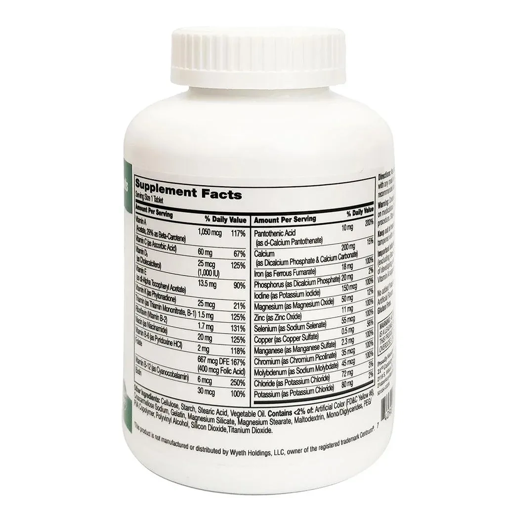 21st Century Sentry Adult Multivitamin & Multimineral Supplement Tablets, Pack Of 300's