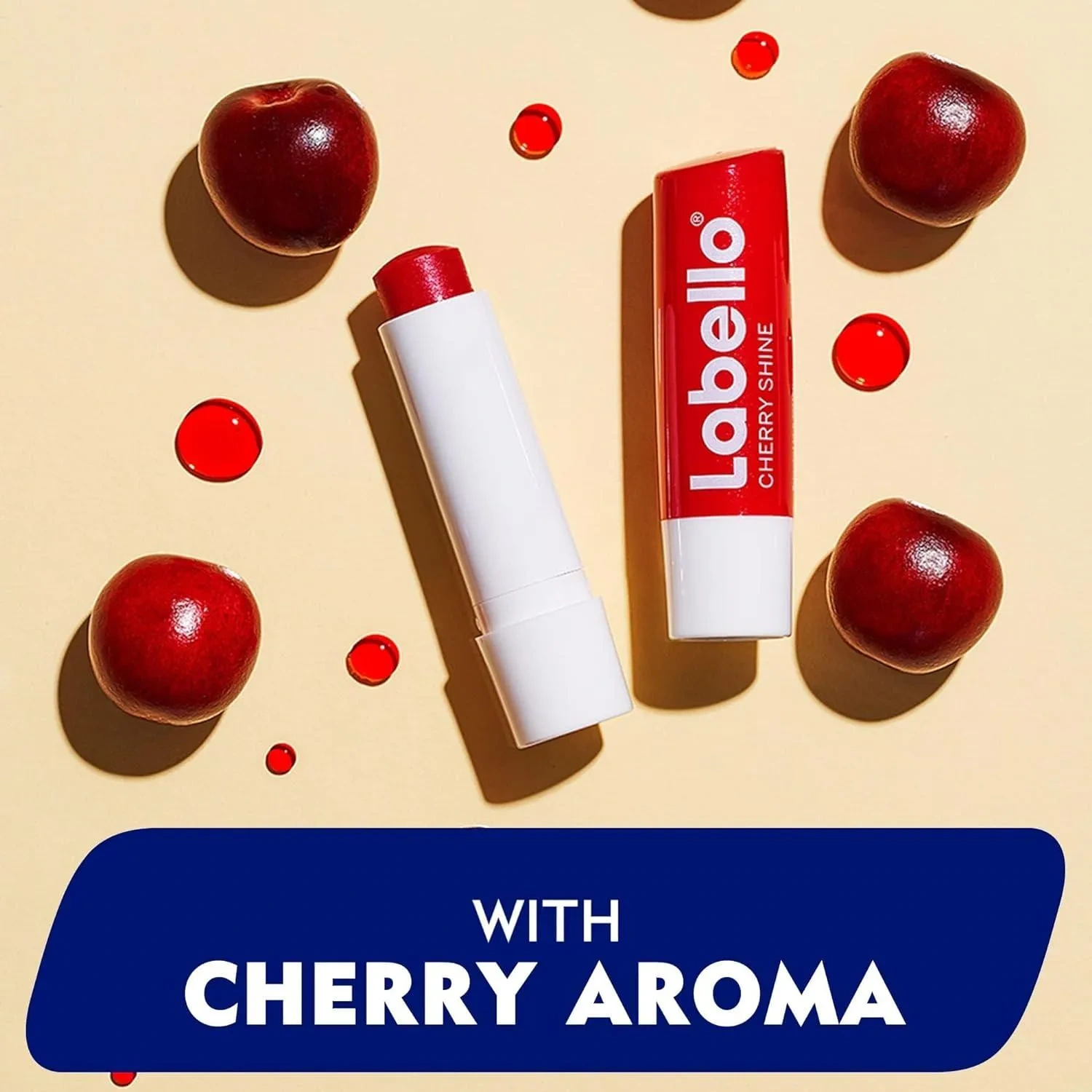 Labello Lip Balm, Moisturising Lip Care, Cherry Shine, 4.8G