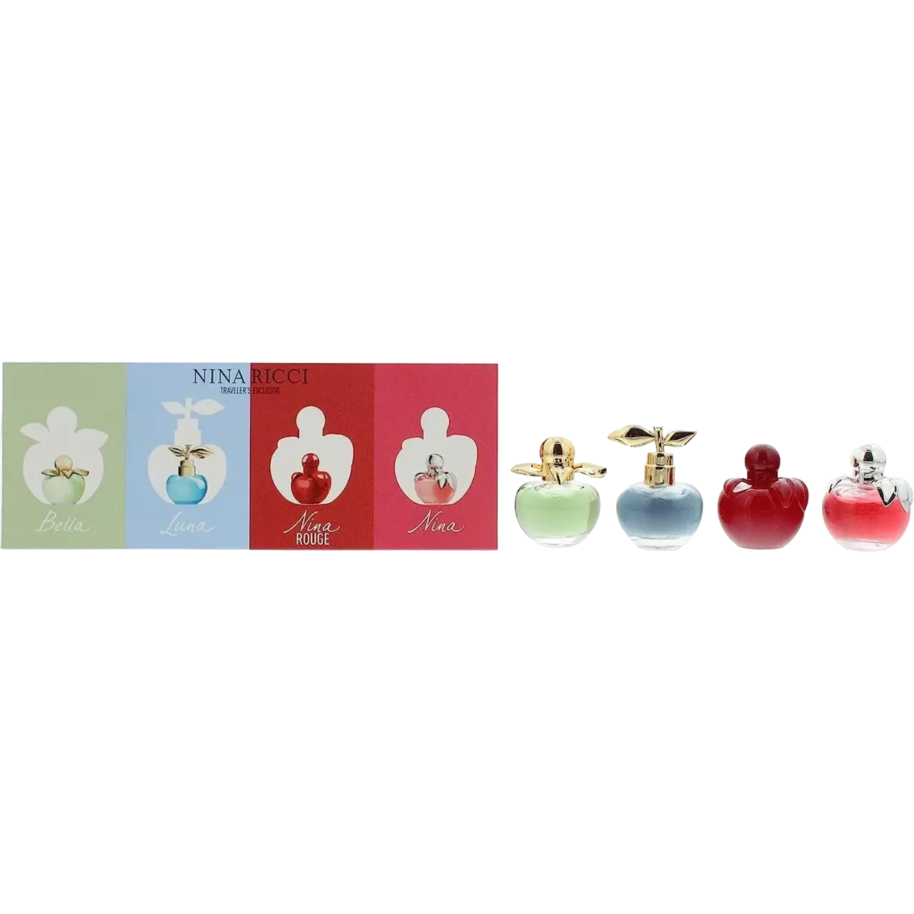 Nina Ricci Eau De Toilette Mini Set Bella 4 Ml + Luna 4 Ml + Nina Rouge 4 Ml + Nina 4 Ml