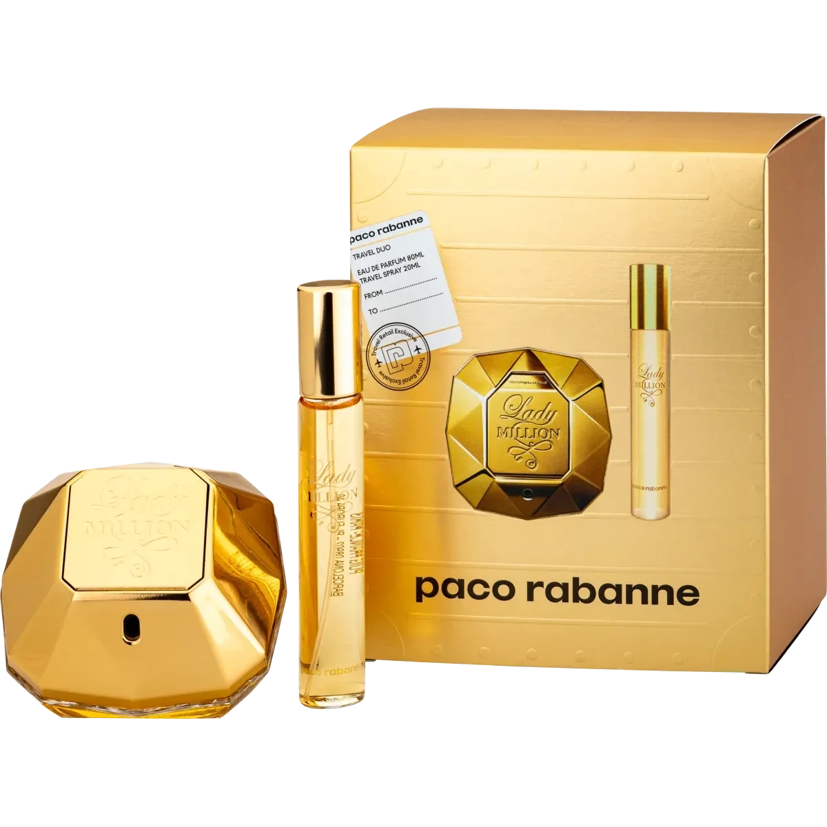 PACO RABANNE LADY MILLION (W) SET EDP 80 ml + EDP 20 ml TRAVEL SPRAY (TRAVEL DUO) FR