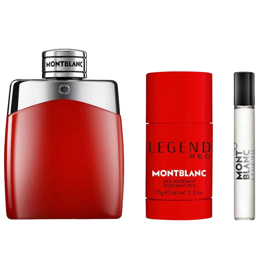 Montblanc Legend Red For Men Eau De Parfum 100 Ml + 7.5 Ml + 75 G Deo stick Set