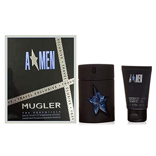 MUGLER A MEN THE ESSENTIALS (M) SET EDT 100 ml REFLLBLE RUBBER SPRY+H&B/SHMP 50ml (TRVL EXCL) (D) FR