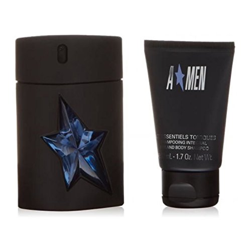 MUGLER A MEN THE ESSENTIALS (M) SET EDT 100 ml REFLLBLE RUBBER SPRY+H&B/SHMP 50ml (TRVL EXCL) (D) FR