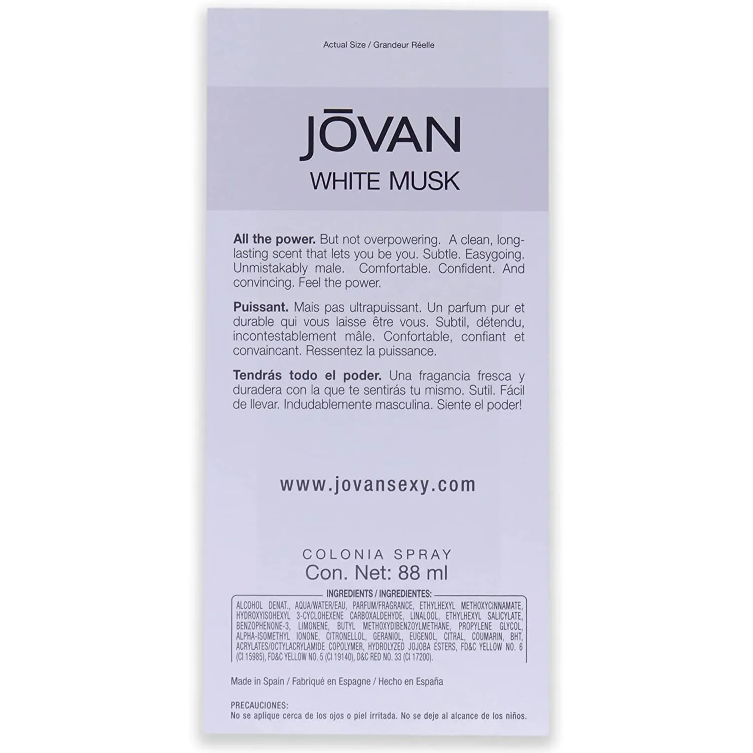 Jovan White Musk Cologne (M) 88Ml