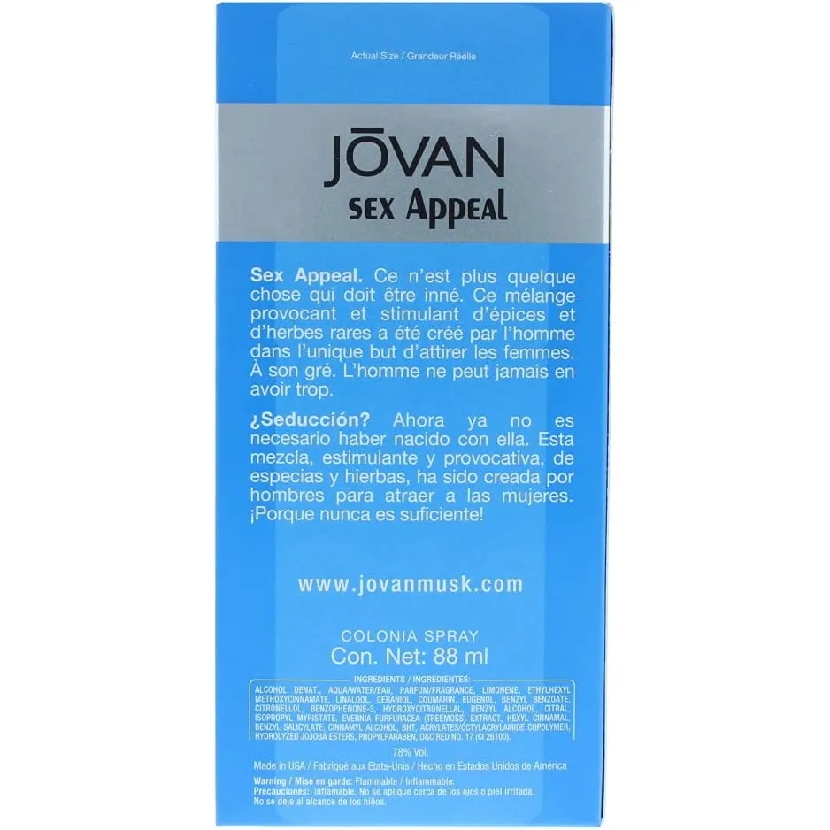 Jovan Sex Appeal Cologne (M) 88Ml