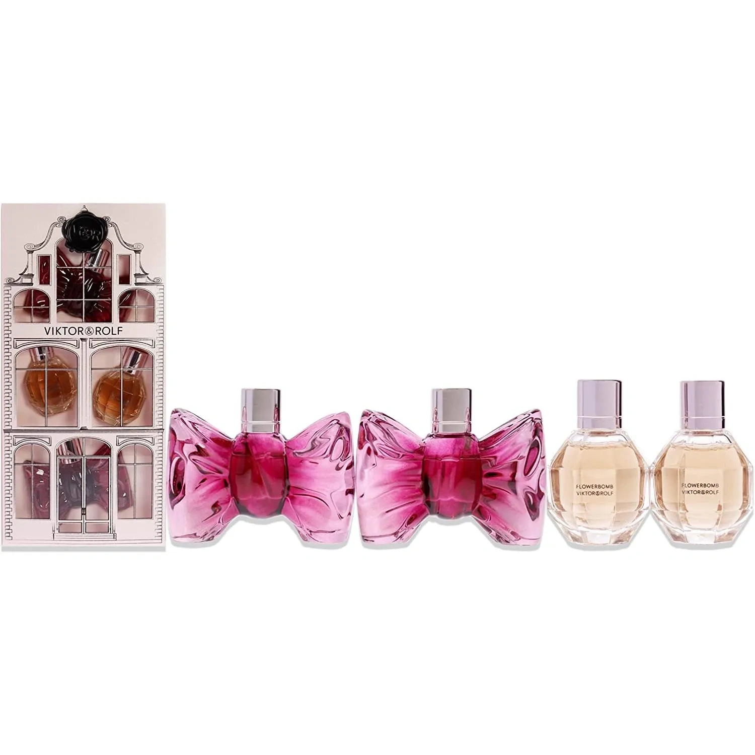 Viktor & Rolf 4 Piece Mini Set 2 x 7 Ml Flowerbomb + 2 x 7 Ml Bonbon