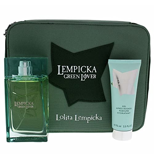 LOLITA LEMPICKA GREEN LOVER (M) EDT 100ML + 75ML AFTER SHAVE GEL + TEXTILE POUCH SET