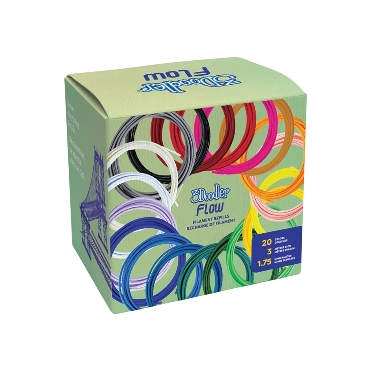3Doodler Flow Filament Refills (20 Colors) Flow-fills