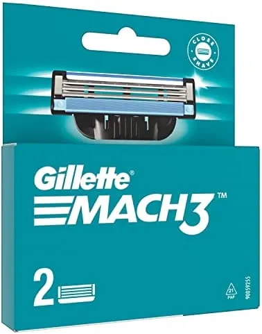 Gillette Mach3 Manual Shaving Razor Blades 2 Count