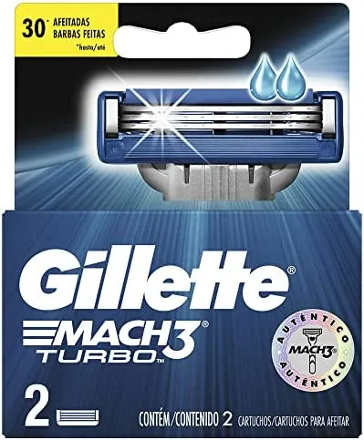 Gillette Mach3 Turbo Men’s Razor Blades 2 Refills