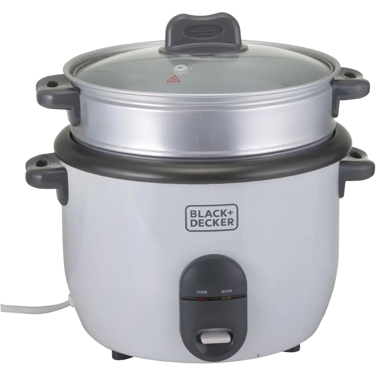 Black+Decker Rice Cooker 1.8 Liters 2-in-1 Non Stick With Steamer RC1860-B5 White