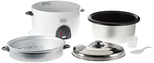 Black+Decker 1600W 4.5L 2-in-1 Non-Stick Rice Cooker With Steamer, White - RC4500-B5