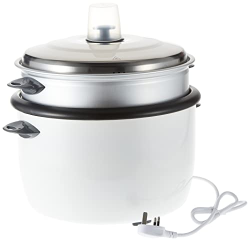 Black+Decker 1600W 4.5L 2-in-1 Non-Stick Rice Cooker With Steamer, White - RC4500-B5