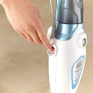 Black+Decker Steam Mop with Superheated Steam, Swivel Head and Microfiber Pad 1300W FSM1605-B5 Grey/White