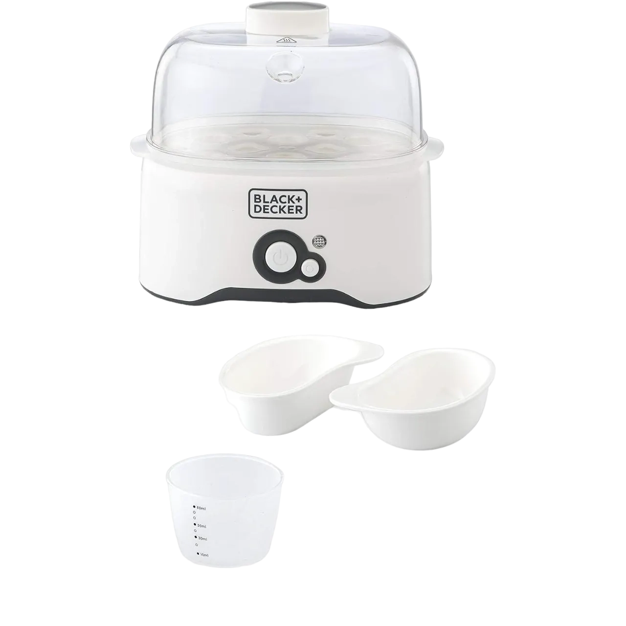 Black+Decker Egg Cooker And Boiler 280W EG200-B5 White