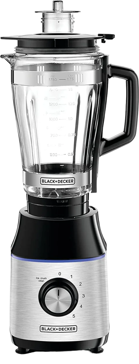 Black+Decker Blender And Smoothie Maker With Glass Jar 700W BX650G-B5 Black/Silver